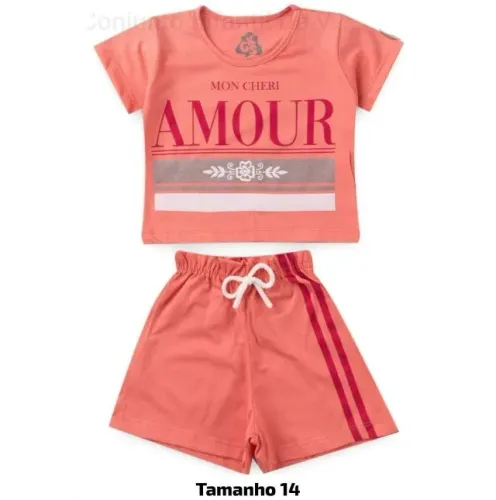 Conjunto Infantil Menina Tam 14 Coral