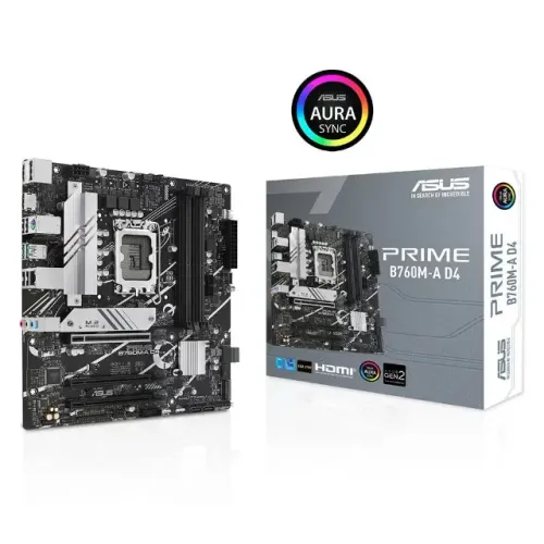 Placa-Mãe ASUS Prime B760M-A, Intel LGA 1700, D4, mATX, DDR4, Nova, Lacrada