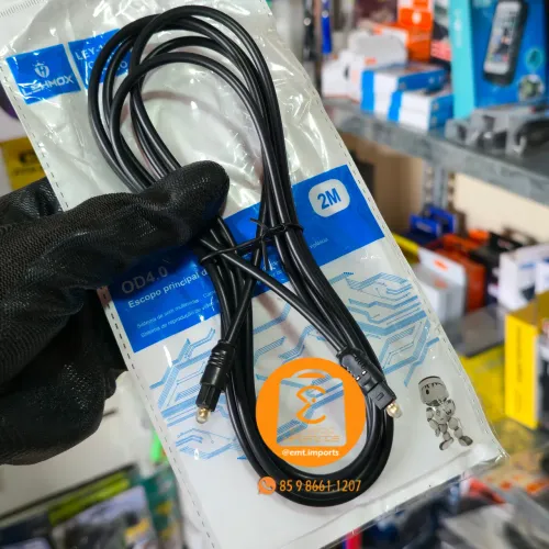 Cabo Optico para eletrônicos, TV,Caixa de Som, Home teather, televisão, videogame etc