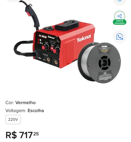 Máquina de solda eletrodo e migue 2 em 1