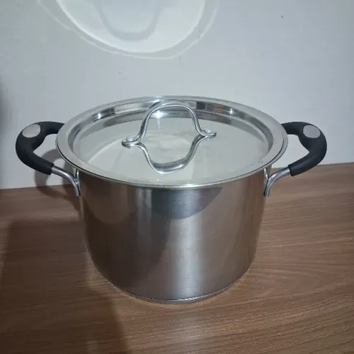 Caldeirão Tramontina Solar Silicone 20cm 4,5l Fundo Triplo Aço inox indução