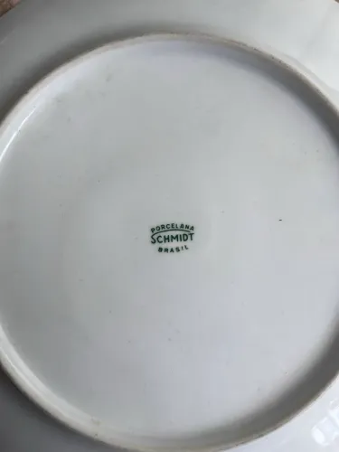 Pratos Vintage Porcelana Schmidt Brasil - 4 Peças - 2 Rasos + 2 Fundos