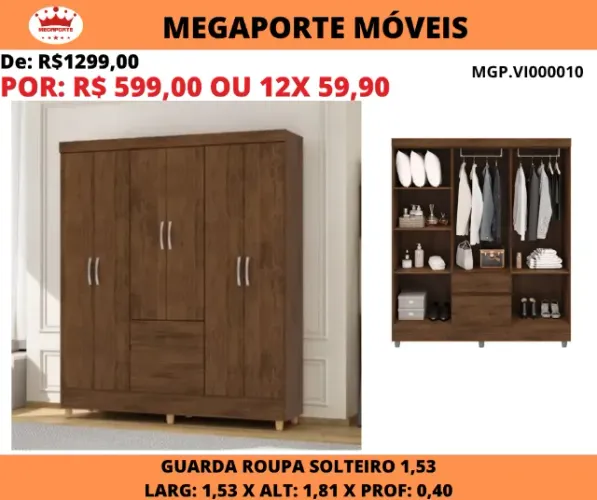 GUARDA ROUPA 6 PORTAS