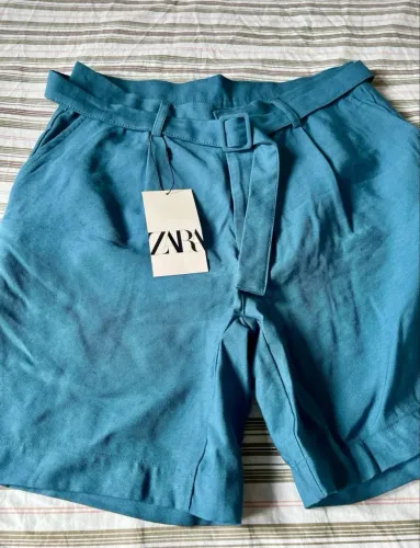 Bermuda Masculina Zara 38 Azul