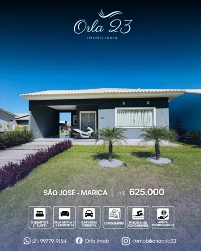 SÃO JOSÉ, ORLA 23 IMOBILIÁRIA VENDE! Casa espetacular em condomínio completo