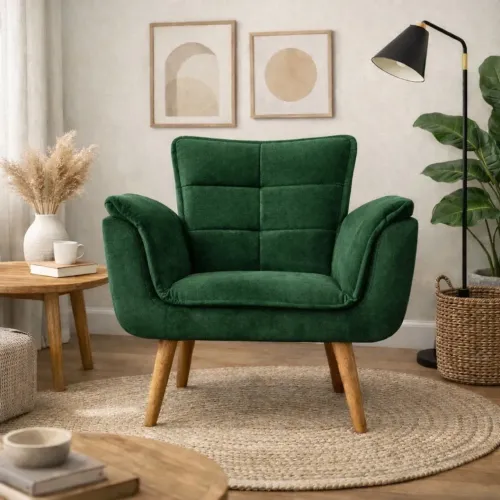 Poltrona Prime Veludo Verde