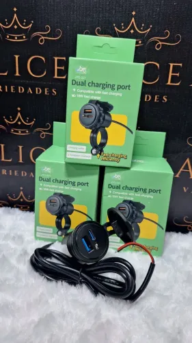 Carregador de moto USB e C 