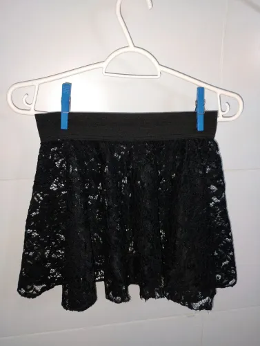 Saia preta de renda para ballet