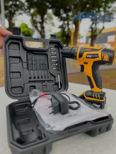 Furadeira e Parafusadeira WAP 12v portátil c/ Bateria e Maleta