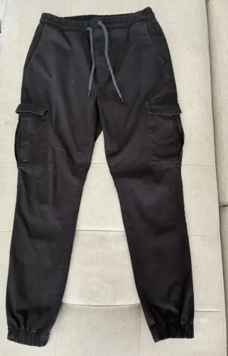 calça cargo &jeans preta