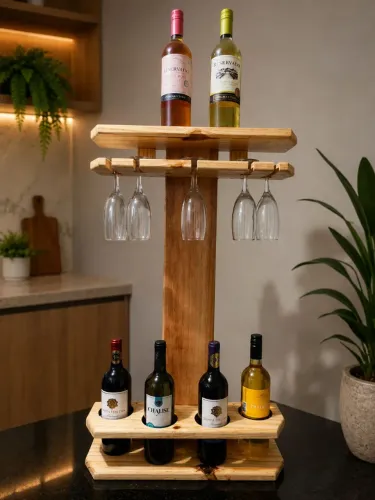 Adega de de vinho com porta taças