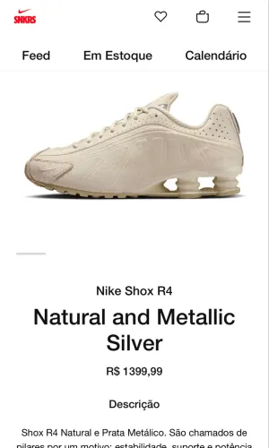 Nike Shox R4 Natural Metallic Silver
