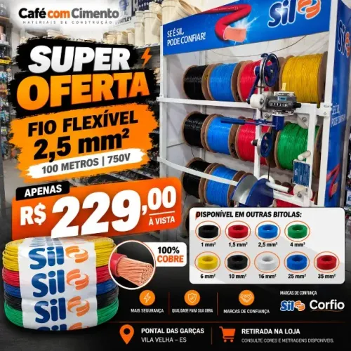 CABO FLEXIVEL 2,5 CORFIO/SIL ROLO 100MTS