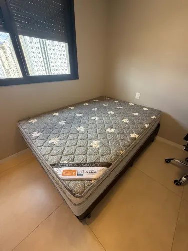Cama Box Casal com Colchão Ortobom Fashion Nanolastic - semi novo