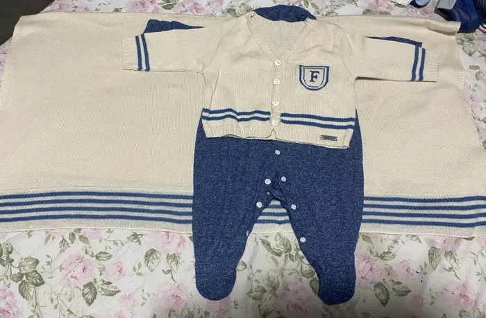 Saída maternidade menino 3 peças 