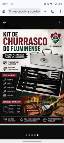 MALETA INOX DO FLUMINENSE 4 PEÇAS