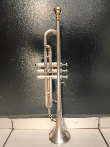 Trompete Weril Rex Long Cornet Prata Fosco Sib