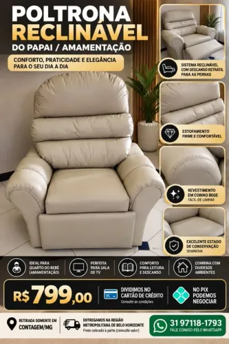 POLTRONA RECLINAVEL DO PAPAI <br><br>DO PAPAI / AMAMENTAÇÃO