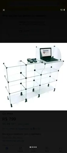 Vende-se balcão de vidro com suporte pra computador 