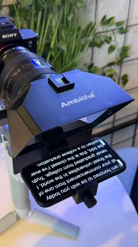 Teleprompter AMBITFUL para câmeras e celulares