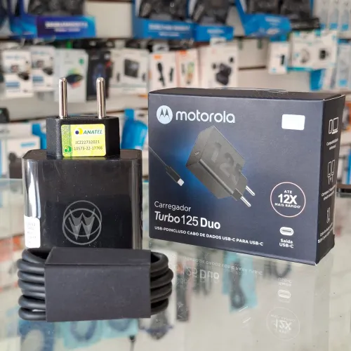 Carregador Motorola 125w Duo tipo C - entrega em slz e região