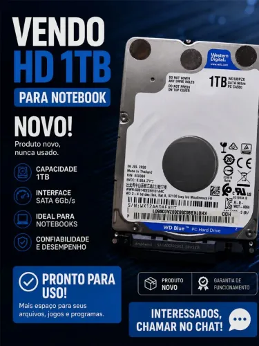 HD 1tb notebook novo