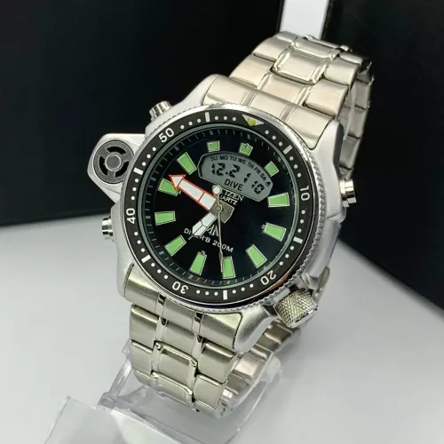 Relógio Esportivo Série Prata pulseira de Metal várias cores
