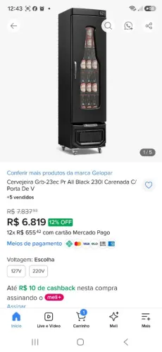Vendo uma cervejeira usada gelopar 230l por favor ler o anuncio todo