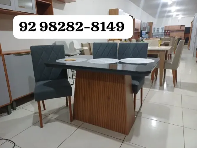 mesa de jantar com entrega gratis \ tampo de vidro