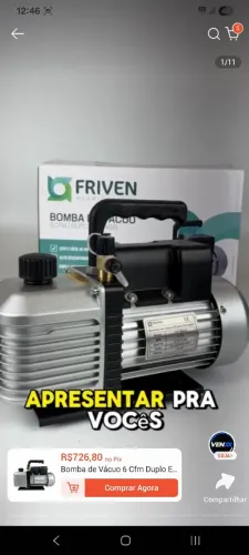 BOMBA DE VÁCUO FRIVEM 6 CFM, MANOMETRO R22, LAVADORA DE SPLIT E MINI RETIFICA COM ACESSO