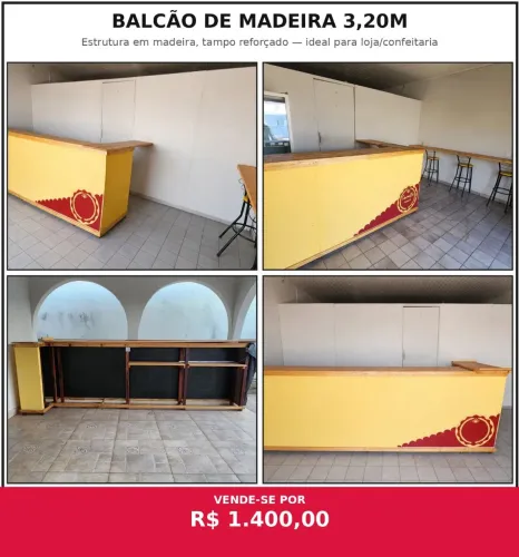 Balcão de Madeira 3,20 m