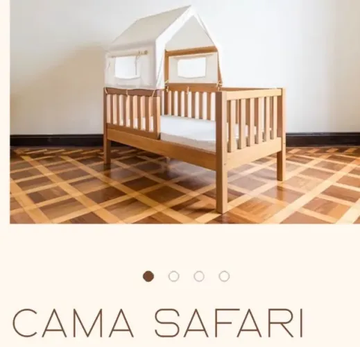 Cama Safari Ameise design cor amêndoa madeira 