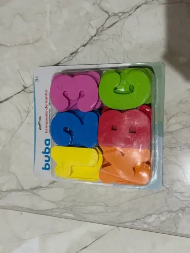 Brinquedo de Banho Buba Letras e Números 36 Peças - Novo Lacrado