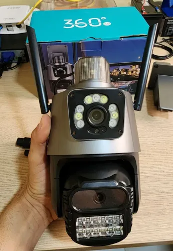 Câmera IP Smart Wi-Fi - 360° Duas lentes - Giroflex e Sirene