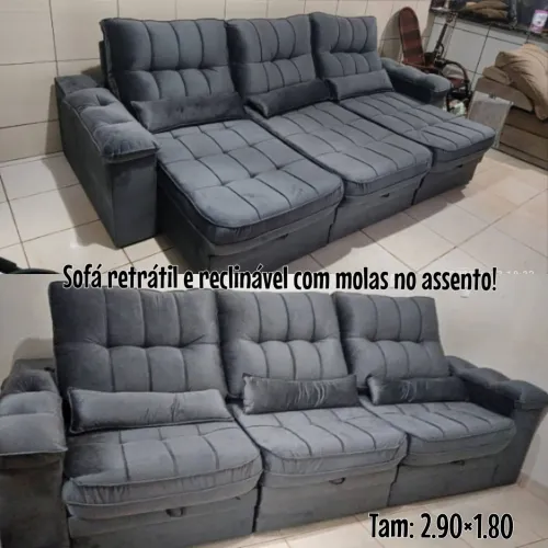 Sofá retrátil e reclinável, moderno e Elegante a pronta entrega!