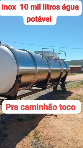 Tanque pipa inox de 10 mil litros água potável pra caminhão toco