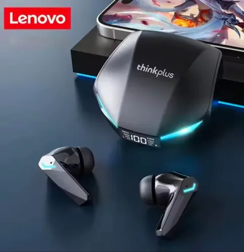 Lenovo think plus bluetooth 5.4  led display digital à prova dágua baixa latência jogos