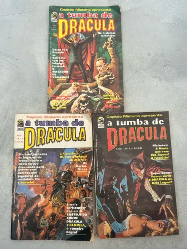 Lote com 3 revistas editora bloch -A tumba do Drácula revista terror anos 70