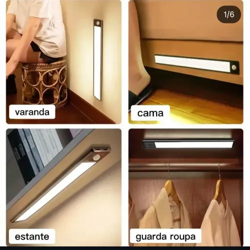 LUMINARIA SENSOR 30CM PLASTICO<br>REF: 6926