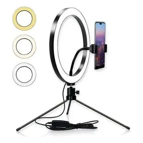 Ring Light de Mesa 8 Polegadas 20cm Com Tripé