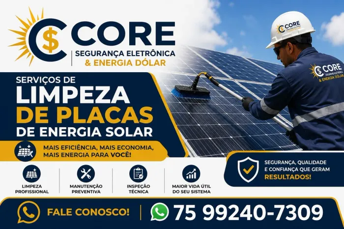 Limpeza de Placas Solares em Feira de Santana | CORE Energia Solar ?