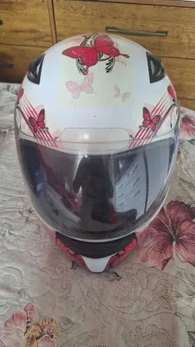 Capacete Moto Ebf Spark Borboleta Fechado Branco