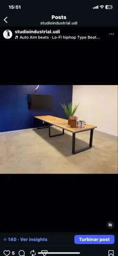 mesa estilo industrial madeirada 