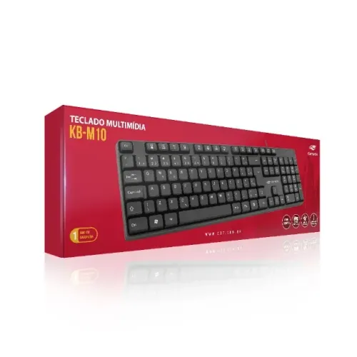 Teclado Usb Com fio Mult bk-m10bk preto c3tech