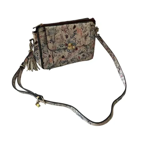 Bolsa Parfois Transversal Importada Paris Branca Floral