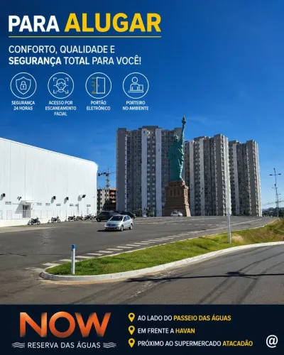 APARTAMENTO PARA ALUGAR - NOW RESERVA DAS ÁGUAS