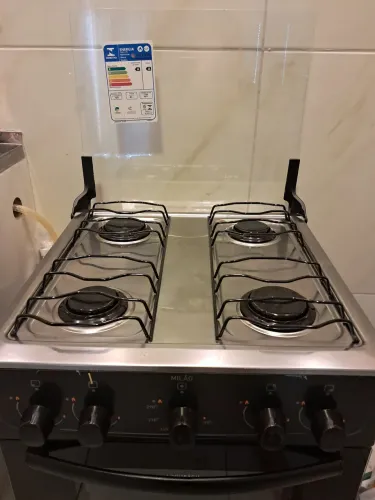 Fogão 4 Bocas Atlas Milão Inox Preto Bivolt