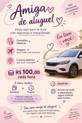 Amiga de aluguel para pequenas viagens