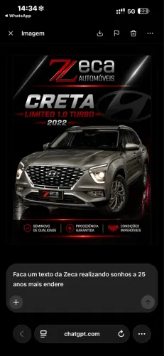 Hyundai Creta Limited 1.0 TB 12V Flex AUT 2022