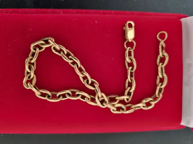 Pulseira Ouro 18k Cadeado 5.1 Grama 21Cm